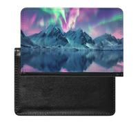 AADFAEWR Passport Holder for Travel Northern Lights Pu Leather Passport Cover Case with Card Slot