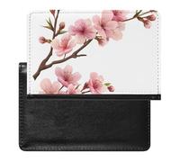 AADFAEWR Passport Holder for Travel Pink Blossom Cherry Flowers Pu Leather Passport Cover Case with Card Slot