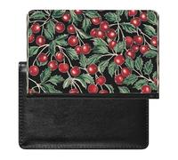 AADFAEWR Passport Holder for Travel Red Cherry Cherries Pu Leather Passport Cover Case with Card Slot