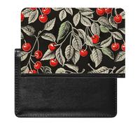 AADFAEWR Passport Holder for Travel Red Cherry Cherries Pu Leather Passport Cover Case with Card Slot