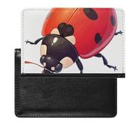 AADFAEWR Passport Holder for Travel Red Ladybug Ladybird Pu Leather Passport Cover Case with Card Slot
