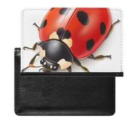 AADFAEWR Passport Holder for Travel Red Ladybug Ladybird Pu Leather Passport Cover Case with Card Slot