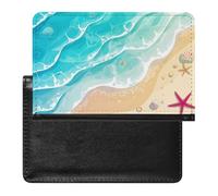 AADFAEWR Passport Holder for Travel Sea Coast Pu Leather Passport Cover Case with Card Slot