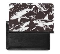 AADFAEWR Passport Holder for Travel Sharks Grunge Pattern Pu Leather Passport Cover Case with Card Slot