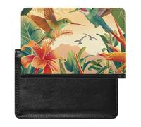 AADFAEWR Passport Holder for Travel Tropical Leaves Flowers Hummingbirds Pu Leather Passport Cover Case with Card Slot