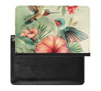 AADFAEWR Passport Holder for Travel Tropical Leaves Flowers Hummingbirds Pu Leather Passport Cover Case with Card Slot