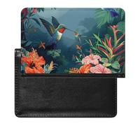 AADFAEWR Passport Holder for Travel Tropical Leaves Flowers Hummingbirds Pu Leather Passport Cover Case with Card Slot