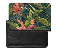 AADFAEWR Passport Holder for Travel Tropical Leaves Flowers Hummingbirds Pu Leather Passport Cover Case with Card Slot