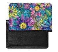 AADFAEWR Passport Holder for Travel Vibrant Colorful Daisies Blossm Flowers Daisy Pu Leather Passport Cover Case with Card Slot