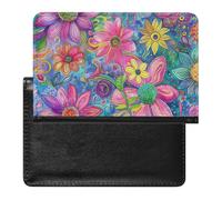 AADFAEWR Passport Holder for Travel Vibrant Colorful Daisies Blossm Flowers Daisy Pu Leather Passport Cover Case with Card Slot