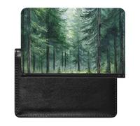 AADFAEWR Passport Holder for Travel Watercolor Spruce Green Pu Leather Passport Cover Case with Card Slot