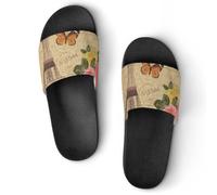 AADFAEWR Shower Sandals Paris Postcard Bathroom Slippers Home Slides For Men Women