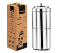 AADHIK South Indian Filter Coffee Maker 200 ML 2-4 Cup Mug Dripper Stainless Steel Medium Size for Home & Kitchen