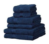 Aaf Textiles Navy 6 Piece Towel Set (2x bath sheets, 2x Hand towels, 2x Face towels) 100% Cotton Towels Bale Super Soft Lint Free Supreme Quality