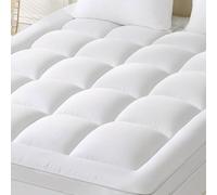 Aaf Textiles Mattress Topper KingSize Bed 4 Inch 10cm Extra Thick 1100 Gsm Quilted Heavy Box Stitched Fluffy Hypoallergenic Microfiber with Strong Elasticated Corner Straps 152x200cm