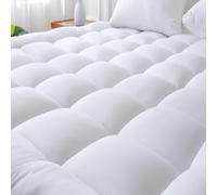 Aaf Textiles Quilted Mattress Topper Double Bed - 10cm Microfiber Deep Fill 1100 GSM Double Mattress Topper for Comfort - Breathable Thick mattress topper double for Pressure Relief (137x190cm White)