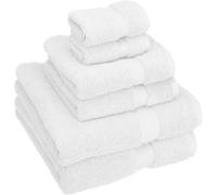 Aaf Textiles Towel Set White 6 Piece Set 2x Bath Sheets, 2x Face Towels, 2x Hand Towels Towel Bale Super Soft Supreme Quality Absorbent White (White, 6 Piece Towel Set)