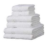 Aaf Textiles White 6 Piece Towel Set 2x Jumbo bath sheets, 2x Hand towels, 2x Face towels 100% Cotton Towels Egytian Cotton Style 500Gsm Towel Bale Supreme Quality Towels (6 Piece Towel Set, White)