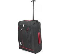 Aafan Cabin Trolley Bag 50x35x20cm Lightweight Hand Luggage Suitcase with Wheels, Telescopic Handle, Foldable Holdall Travel Bag, Multi-Pocket Carry On, Airline Cabin Size Approved (Black/Red)