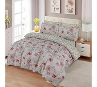 Aafan Luxury 4 Piece Bedding Set Reversible Brushed Microfiber Duvet Cover with 25cm Deep Pocket Fitted Sheet & Pillowcases Ultra Soft, Hypoallergenic, Anti Allergic, Wrinkle Free (Rose grey, king)