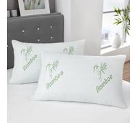Aafan Luxury Bamboo Memory Foam Pillow, Neck & Shoulder Pain Relief, Orthopedic Firm Support Bed Pillow, Washable Breathable Cover, Hypoallergenic, Anti Allergy, Hotel Quality Sleep (Pack of 2)