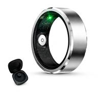 AAFGVC Klynn Smart Health Ring Wearable Fitness Tracker Ring With Sleep Data Heart Rate Trends Blood Oxygen Reference Sports Modes Long Battery Charging Case For Workouts Travel (Silver,9#19mm)