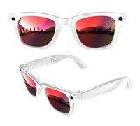 AAFGVC Meacode AI Smart Glasses, Real-Time Translation Voice Assistant HD Camera Hands-Free Calls, Open-Ear Audio Lightweight IP65 Splash Resistant with Blue Light Lenses for Travel and Work (White)