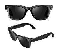 AAFGVC Meacode AI Smart Glasses, Real-Time Translation Voice Assistant HD Camera Hands-Free Calls, Open-Ear Audio Lightweight IP65 Splash Resistant with Blue Light Lenses for Travel and Work (Black)