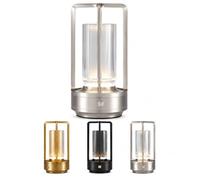 AAFGVC Safelles Crystal Lantern Table Lamp Cordless Touch Control Dimming Ambient Metal Night Light with Three Lighting Tones for Bedroom Living Room Patio Desk and Dining Table Decor (Silver,2 pcs)
