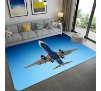 AAFUOO Airplane Area Rug for Living Room Rugs Flight Decorative Carpet Helicopter Flying Plane Indoor Floor Mat for Bedroom Blue Accent Rug 120 * 160cm(47×63in) AreaRugs