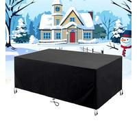 AAFUOO Extra Large Garden Furniture Covers Waterproof 260x250x90cm/LxWxH Outdoor Furniture Covers, Windproof, Anti-UV, Tear-Resistant, Patio Table Covers, for Garden Lawn Table Chair Sofa, Black