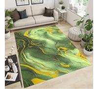 AAFUOO Light Green Abstract Fluid Marble Area Rug, Olive Liquid Marble Large Rugs for Living Room, Soft Low Pile Non Slip Rug for Bedroom, Washable Stain Resistant Indoor Floor Mat 240x300cm(8×10ft)