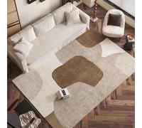 AAFUOO Living Room Carpet Light Luxury Brown Beige Retro Medieval Bedroom Bedside Mats Geometric Boho Non-Slip Cloakroom Leisure Area Rug 180x240cm(6×8ft) AreaRugs