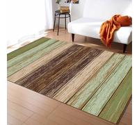 AAFUOO Sage Green Brown Wooden Area Rug for Living Room, Bedroom, Vintage Rustic Farmhouse Wood Plank Indoor Non-Slip Washable Carpet, Runner Rug for Kitchen, Hallway, Entryway 210x240cm(7×8ft)