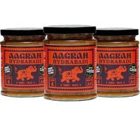 Aagrah Hydrabadi Tarka Indian Curry Cooking Sauce - Authentic Restaurant Recipe Base - Medium-Hot - 270g Jar Serves 3-4 - Case of 3