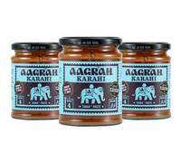 Aagrah Karahi Tarka Indian Curry Cooking Sauce - Authentic Restaurant Recipe Base - Medium-Mild - 270g Jar Serves 3-4 - Case of 3