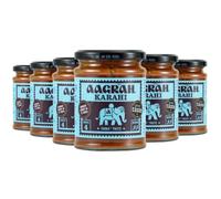 Aagrah Karahi Tarka Indian Curry Cooking Sauce - Authentic Restaurant Recipe Base - Medium-Mild - 270g Jar Serves 3-4 - Case of 6