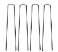 AAGUT 12 Inch Garden Stakes Landscape Staples, 25 Pcs U Shaped 11 Gauge Galvanized Pins Metal Fence Ground Stakes for Gardening, Chicken Wire, Irrigation Tubing, Camping Tent, Secure Lawn Fabric
