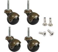 AAGUT 2" Ball Casters Stem Caster Wheels Set of 4 with 5/16" x 1-1/2" (8 x 38mm) with Metal Sockets Replacement Vintage Antique Swivel Wheel for Sofa, Chair, Cabinet