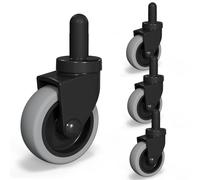 AAGUT 3" Mop Bucket Casters Replacement, Non-Marking TPR Castors with Grip Ring Stem, Thermoplastic Rubber Caster Set of 4 fits Rubbermaid Models