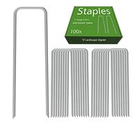 AAGUT OuYi Garden Pegs 100x3.0mm x 6"/150mm Galvanized Landscape Ground Staples, Rust Resistant Steel Sod Lawn U Pins - Securing Netting, Weed Barrier Fabric, Polythene Sheeting