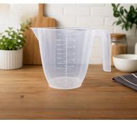 AaH1-1L Plastic Measuring Jug - Clear Measuring Cup with Easy-Read Graduations, Ergonomic Handle & Pouring Spout - Lightweight, Durable, BPA Free, Dishwasher Safe Kitchen Jug (Pack of 1)