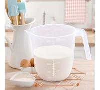 AaH1 2L Plastic Measuring Jug - Clear with Easy-Read Graduations, Lightweight & Durable Kitchen Measuring Cup with Handle & Pouring Spout - Dishwasher Safe, BPA Free
