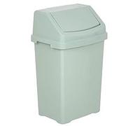 AaH1 8 Litre Silver Sage Plastic swing bin High Grade Plastic for Waste Recycle Recycling Dustbins With Removable Swing Lid Rubbish Trash Refused Bins Trash Can For Home Kitchen Bathroom Office