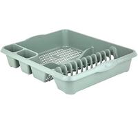 AaH1 Casa Large Dish Drainer, Sage Green, Plastic Dish Holder, Kitchen Accessory