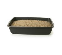 AAH1 Cat Litter Tray - Assorted Colors - Tough Plastic Cat Litter Tray - Easy to Clean - Pet Hygiene Essentials - (Pack of 2) (Graphite, Large/46cm)