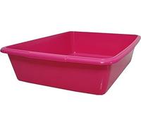 AaH1 Cat Litter Tray Large (2 Pack), 46cm - Hop Pink, Tough Plastic, Easy to Clean for Adult Cats
