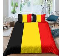 AAHARYA Belgium Flag Duvet Cover 3D Pattern Printe Quilt Cover Set for Kids Childs Adults, Soft Microfiber National Flag Bedding Set Double（200x200cm）