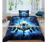 AAHARYA Fighter Jet 3D Duvet Cover, Bedding Sets,Ultra Soft Polycotton Fighter Planes Quilt Bed Set, Single（135x200cm）