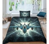 AAHARYA Fighter Jet 3D Duvet Cover Set,Fighter Planes Bedding Set with Zipper Closure, Soft Microfiber Quilt Covers for Home Decor Single(135x200cm)